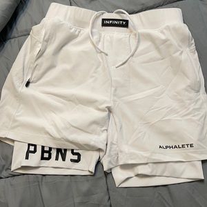 Medium White Alphalete Infinity Pro Shorts